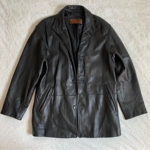 Classic black leather jacket